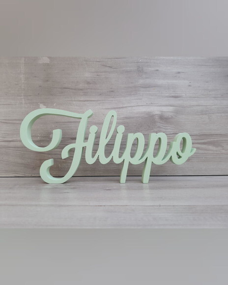 Nome de Mesa em mdf - Linha Ck - Filippo - 13 cm