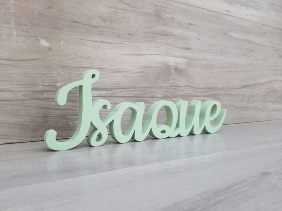 Nome de Mesa em mdf - Linha Ck - Isaque - 10 cm