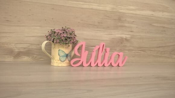 Nome de Mesa em mdf - Linha Ck - Júlia 10 cm