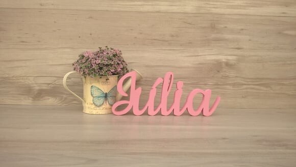 Nome de Mesa em mdf - Linha Ck - Júlia 10 cm