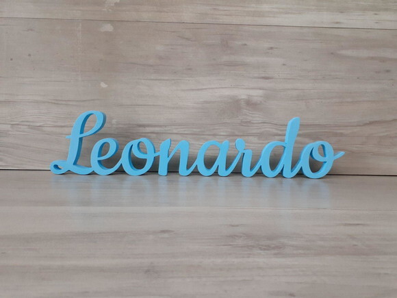 Nome de Mesa em mdf - Linha Ck - Leonardo 10 cm
