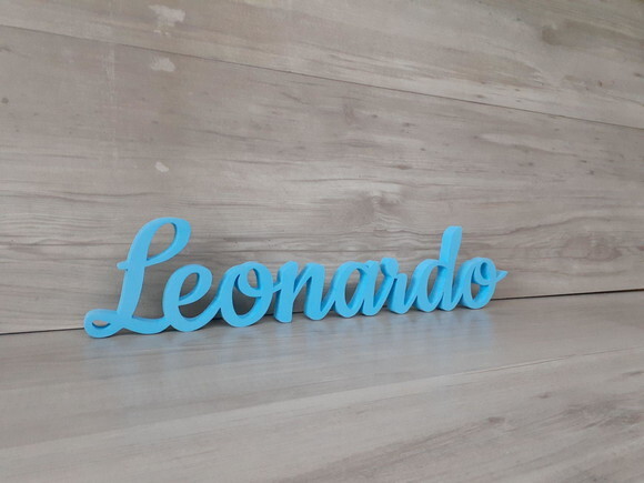 Nome de Mesa em mdf - Linha Ck - Leonardo 10 cm