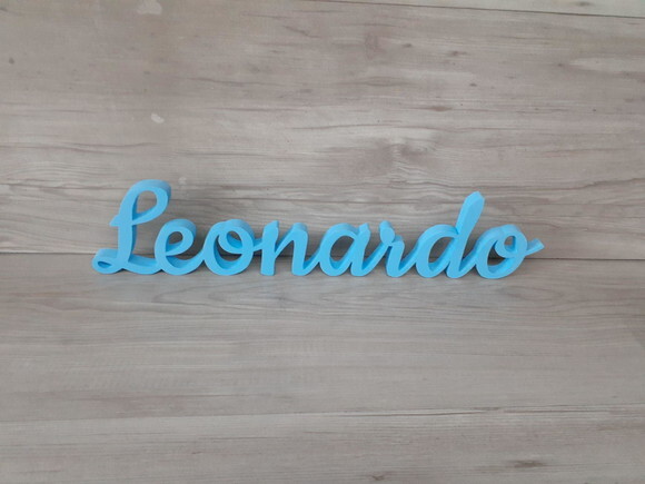 Nome de Mesa em mdf - Linha Ck - Leonardo 10 cm