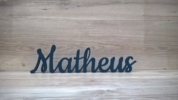 Nome de Mesa em mdf - Linha Ck - Matheus 10 cm
