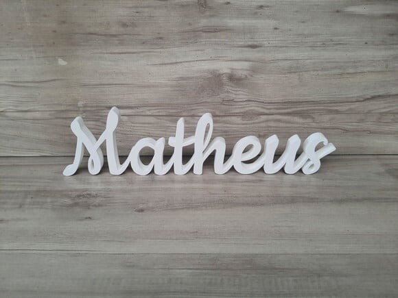 Nome de Mesa em mdf - Linha Ck - Matheus 10 cm