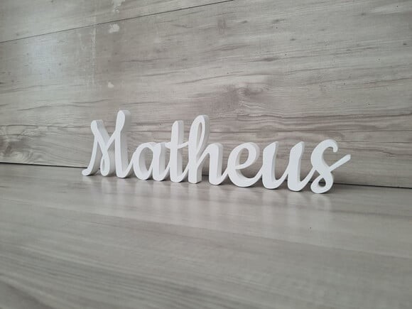 Nome de Mesa em mdf - Linha Ck - Matheus 10 cm