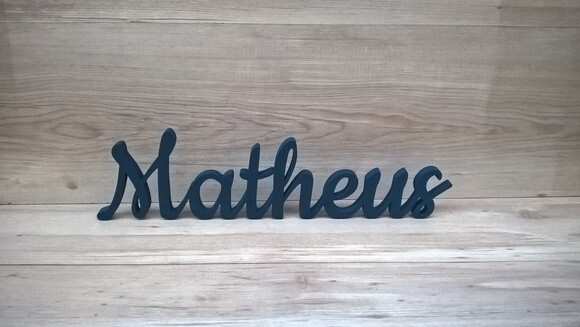 Nome de Mesa em mdf - Linha Ck - Matheus 10 cm