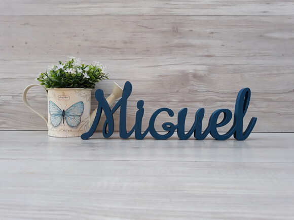 Nome de Mesa em mdf - Linha Ck - Miguel 10 cm
