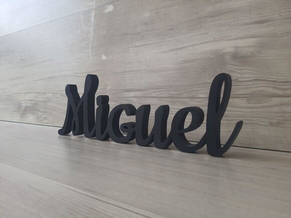 Nome de Mesa em mdf - Linha Ck - Miguel 10 cm