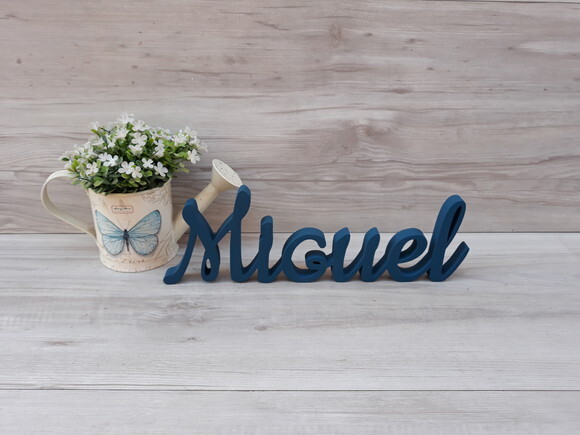 Nome de Mesa em mdf - Linha Ck - Miguel 10 cm