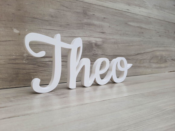 Nome de Mesa em mdf - Linha Ck - Theo 13 cm
