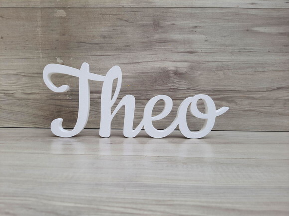 Nome de Mesa em mdf - Linha Ck - Theo 13 cm