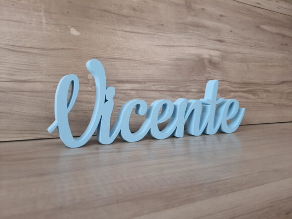 Nome de Mesa em mdf - Linha Ck - Vicente 10 cm