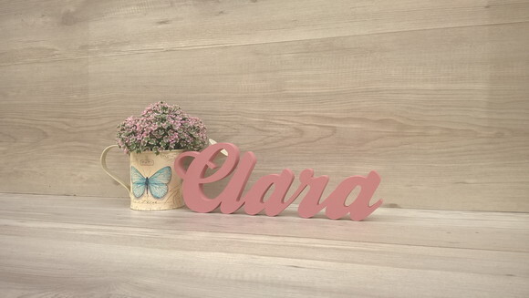 Nome de mesa em MDF - Linha Clássicos - Clara 10 cm