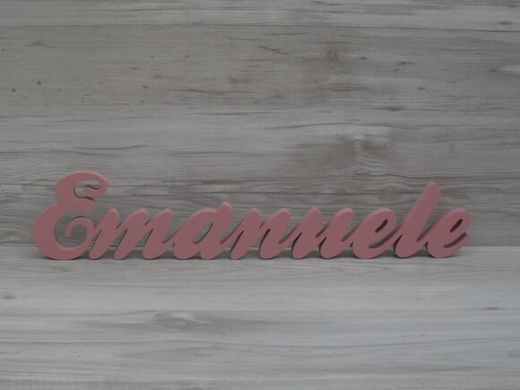 Nome de Mesa em mdf - Linha Clássicos - Emanuele 10 cm