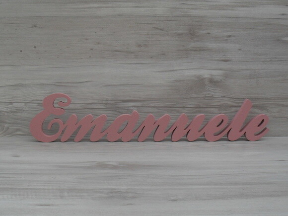 Nome de Mesa em mdf - Linha Clássicos - Emanuele 10 cm