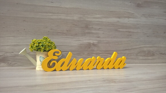 Nome de mesa em MDF - Linha Clássicos - Eduarda 10 cm