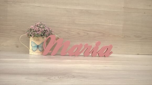 Nome de mesa em MDF - Linha Clássicos - Maria 10 cm