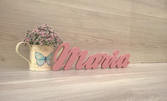Nome de mesa em MDF - Linha Clássicos - Maria 10 cm