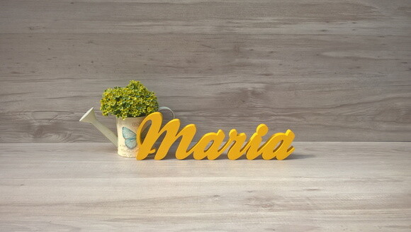 Nome de mesa em MDF - Linha Clássicos - Maria 10 cm