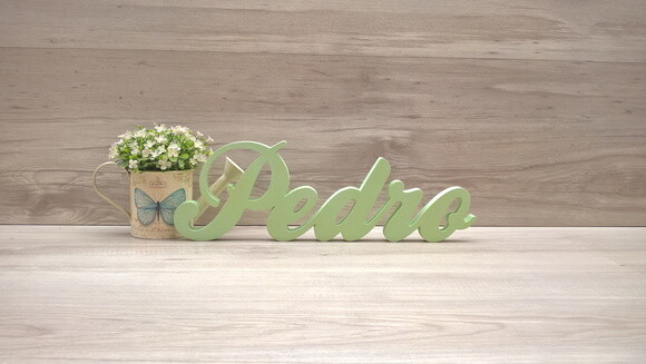 Nome de mesa em MDF - Linha Clássicos - Pedro 10 cm