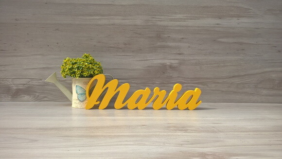 Nome de mesa em MDF - Linha Clássicos - Maria 10 cm