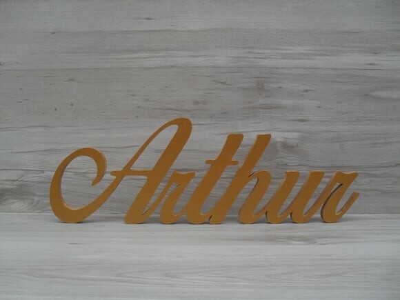 Nome de mesa em MDF - Linha Clássicos BOP - Arthur 13 cm