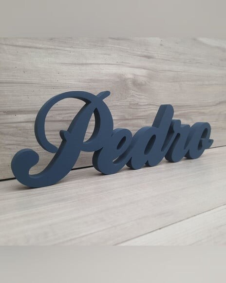 Nome de Mesa em mdf - Linha Clássicos - Pedro 10 cm