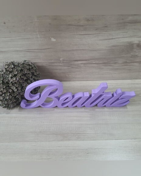 Nome de Mesa em mdf - Linha Clássicos Bop - Beatriz 10 cm