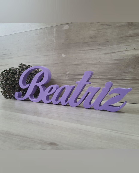 Nome de Mesa em mdf - Linha Clássicos Bop - Beatriz 10 cm