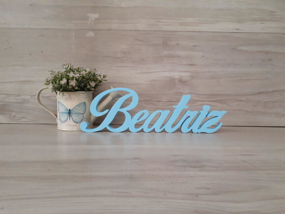Nome de Mesa em mdf - Linha Clássicos Bop - Beatriz 10 cm