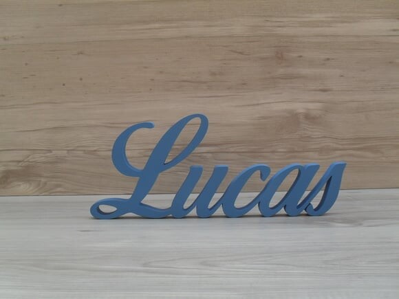 Nome de Mesa em mdf - Linha Clássicos Bop - Lucas 13 cm