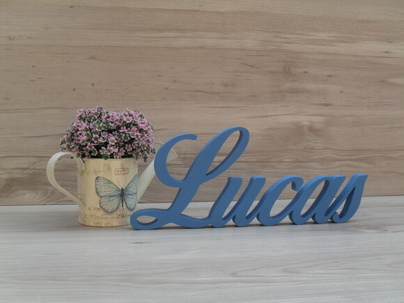 Nome de Mesa em mdf - Linha Clássicos Bop - Lucas 13 cm