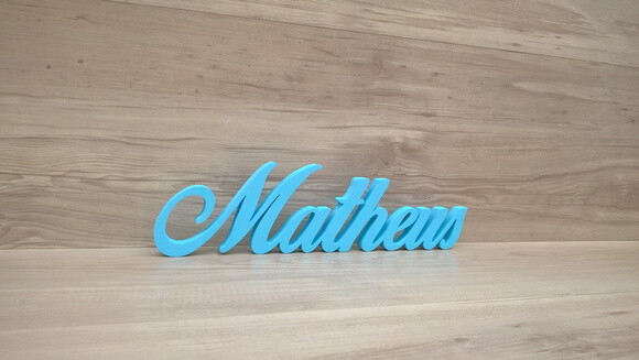 Nome de Mesa em mdf - Linha Clássicos Bop - Matheus 10 cm