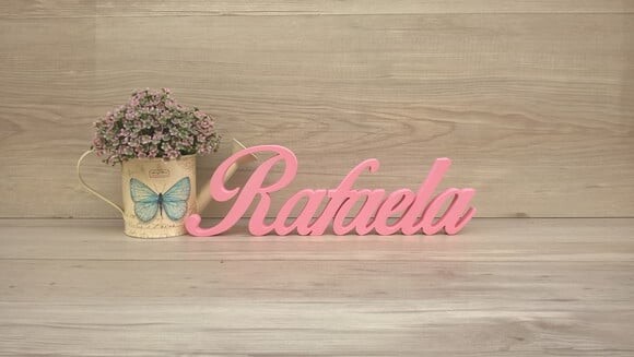 Nome de mesa em MDF - Linha Clássicos BOP - Rafaela 10 cm