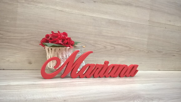 Nome de Mesa em mdf - Linha Clássicos Bop - Mariana 10 cm