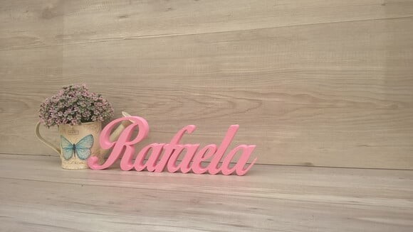 Nome de mesa em MDF - Linha Clássicos BOP - Rafaela 10 cm