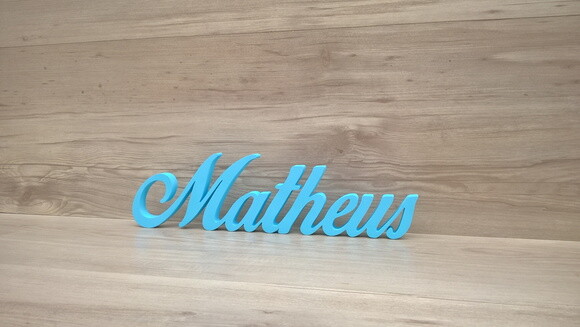 Nome de Mesa em mdf - Linha Clássicos Bop - Matheus 10 cm