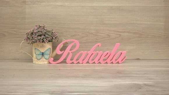 Nome de mesa em MDF - Linha Clássicos BOP - Rafaela 10 cm