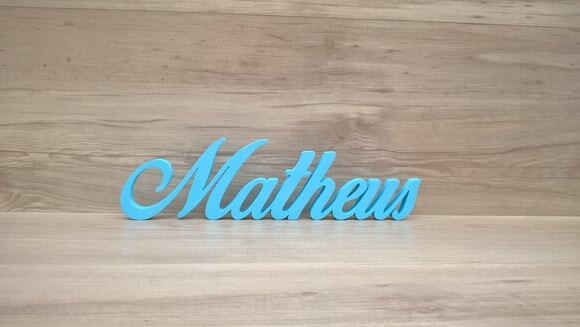 Nome de Mesa em mdf - Linha Clássicos Bop - Matheus 10 cm
