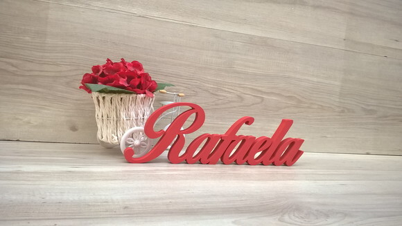 Nome de mesa em MDF - Linha Clássicos BOP - Rafaela 10 cm