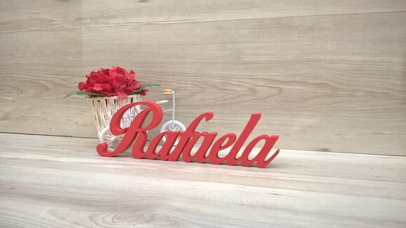 Nome de mesa em MDF - Linha Clássicos BOP - Rafaela 10 cm