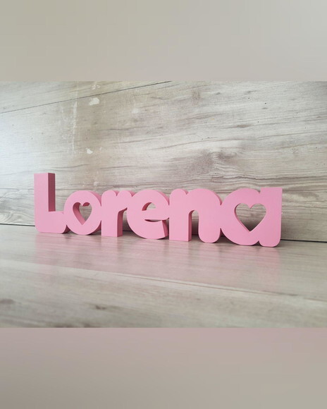Nome de Mesa em mdf - Linha Dw - Lorena - 10 cm