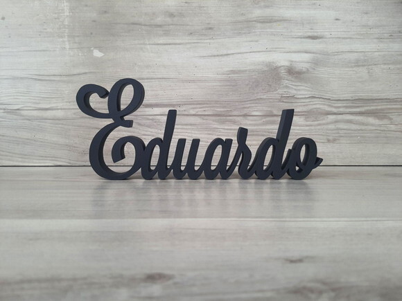 Nome de Mesa em mdf - Linha Ls - Eduardo - 10 cm