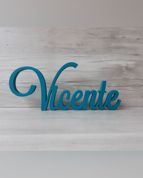 Nome de Mesa em mdf - Linha Ls - Vicente - 13 cm