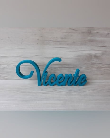 Nome de Mesa em mdf - Linha Ls - Vicente - 13 cm