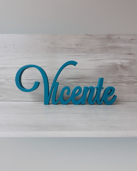 Nome de Mesa em mdf - Linha Ls - Vicente - 13 cm
