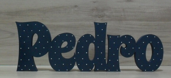 Nome de Mesa em mdf - Linha Sr com Poá - Pedro 10 cm