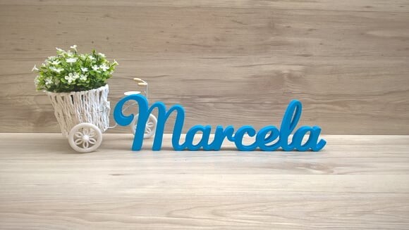 Nome de Mesa em mdf - Mod as - Marcela 10 cm + 2 Números
