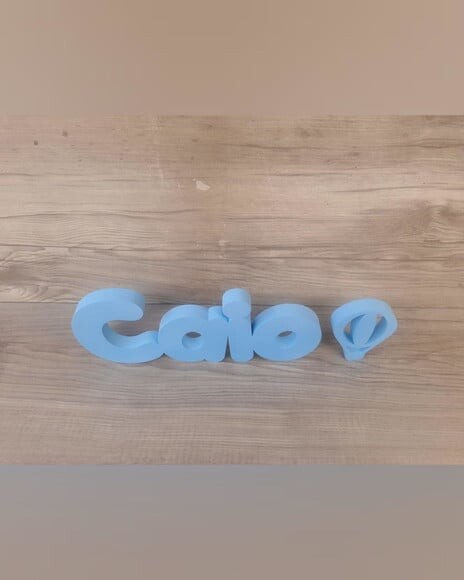 Nome de Mesa em mdf - Mod Pk Padrão - Caio 10 cm + Balão